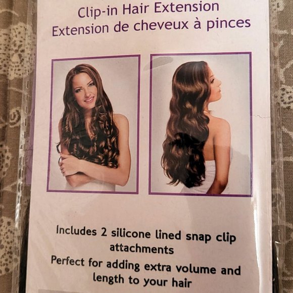 NEW Hair Extension, Synthetic, Clip, Med. Reddish/Golden Brown, 18" - Picture 12 of 15